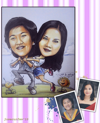 Cartoon: couple caricature 2 (medium) by juwecurfew tagged couple,caricature