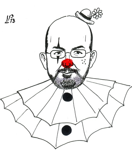 Cartoon: a new Italian clown (medium) by paolo lombardi tagged italy,politics,satire,cartoon,election,berlusconi,grillo