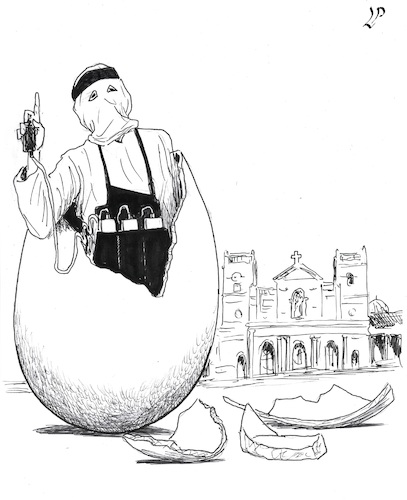 Cartoon: Black Easter in Sri Lanka (medium) by paolo lombardi tagged terrorism