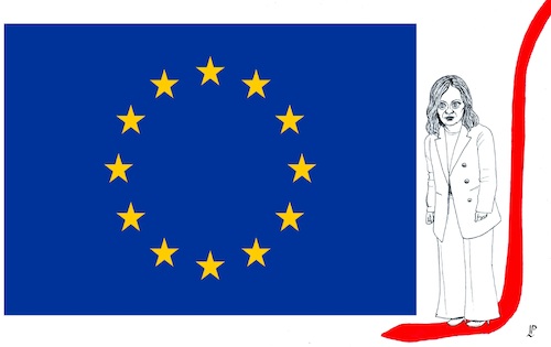 Cartoon: Europe is there !! And Italy? (medium) by paolo lombardi tagged europe,italy,meloni