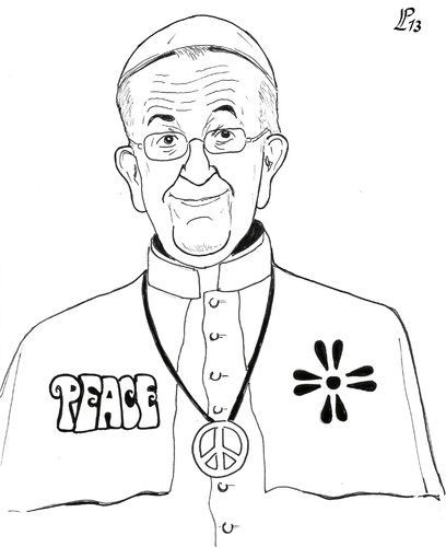 Cartoon: Hppie Pope (medium) by paolo lombardi tagged syria,usa,pope,peace,war