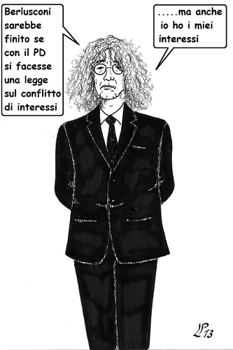 Cartoon: Interessi (medium) by paolo lombardi tagged italy,politics,satire,cartoon,election,berlusconi,grillo
