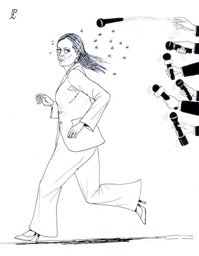 Cartoon: Meloni and press (medium) by paolo lombardi tagged italy,meloni,press