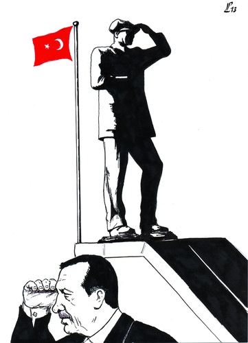 Cartoon: Opposing views (medium) by paolo lombardi tagged turkey,democracy,freedom