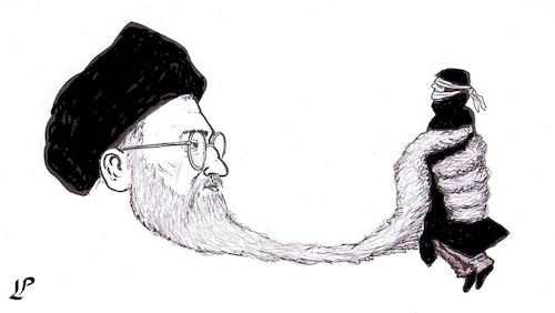 Cartoon: Repression in Iran (medium) by paolo lombardi tagged iran,women,freedom,democracy