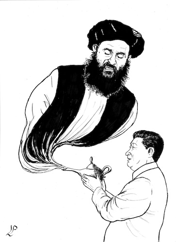Cartoon: The desire for Jin Xi Ping (medium) by paolo lombardi tagged afghanistan,china,taliban,xi,ping