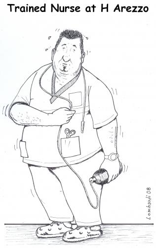 Cartoon: trained nurse (medium) by paolo lombardi tagged italy,satire