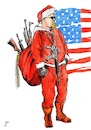 Cartoon: Santa Claus in USA (small) by paolo lombardi tagged santa,claus,usa,army,republican,right