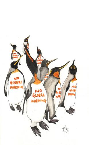 Cartoon: penguin strike (medium) by etsuko tagged no,global,warming