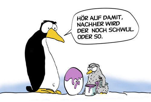 Cartoon: geschwisterliebe (medium) by Mergel tagged pinguin,ei,homophobie
