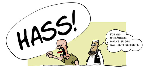 Cartoon: hassprediger (medium) by Mergel tagged hasspredigt,faschismus,extremismus,terror,fanatiker