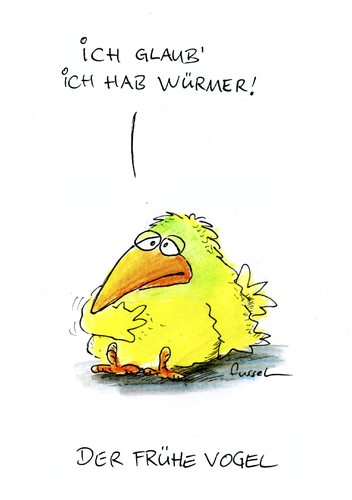 Cartoon: Early Bird (medium) by fussel tagged früher,vogel,fängt,den,wurm,würmer,frühaufsteher,einfangen,sprüche,sprichwörter,binsenweisheiten,früher,vogel,fängt,den,wurm,würmer,frühaufsteher,einfangen,sprüche,sprichwörter,binsenweisheiten