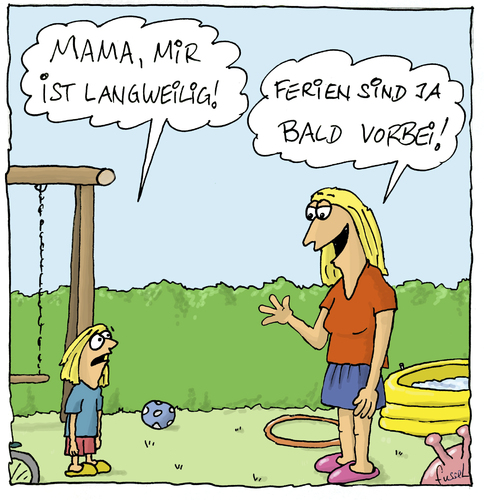 Cartoon: Ferienende (medium) by fussel tagged ferien,sommerferien,große,langeweile,kinder,eltern,ferienende,ferien,sommerferien,große,langeweile,kinder,eltern,ferienende