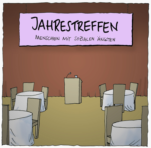 Cartoon: Soziale Ängste (medium) by fussel tagged treffen,ängsten,mit,menschen,soziophobie,ängste,soziale,soziale,ängste,soziophobie,menschen,mit,ängsten,treffen