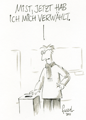 Cartoon: Vor der Wahl - nach der Wahl (medium) by fussel tagged wahl,wahlurne,verwählt,der