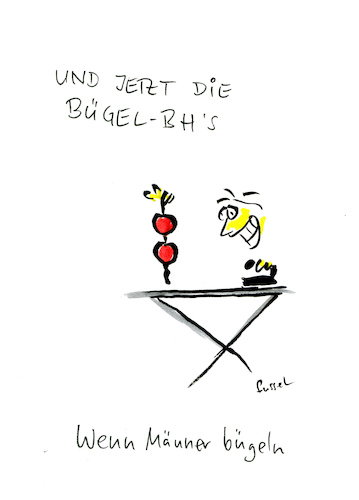 Cartoon: Wenn Männer bügeln (medium) by fussel tagged männer,bügeln,bh,bügel,besser,nicht,männer,bügeln,bh,bügel,besser,nicht