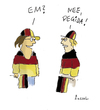 Cartoon: Patrioten Europas (small) by fussel tagged deutschland,fussball,pegida,demo,schwarz,rot,gold,fahnen,fans,em,europameisterschaft