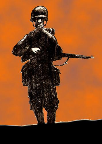Cartoon: USA SOLDIER WWII (medium) by PEPE GONZALEZ tagged soldier,wwii,usa,war,guerra,soldado