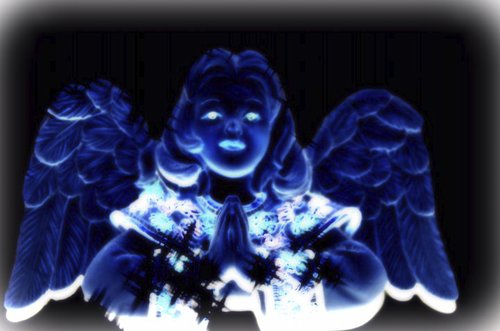 Cartoon: Midnight Prayer (medium) by Krinisty tagged angel,of,death,deep,blue,black,art,photography,krinisty