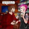 Cartoon: Erstes Date (small) by Fenya tagged verabredung date piercing flirten anmache bar ausgehen punk liebe