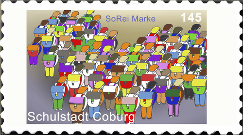 Cartoon: Briefmarke Coburg 11 (medium) by SoRei tagged regional,insider,briefmarke,coburg,schulen,regional,insider,briefmarke,coburg,schulen