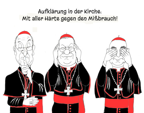 Cartoon: Aufklärung in der Kirche (medium) by Bert Kohl tagged mißbrauch,vertuschung