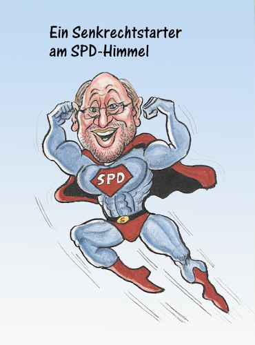 Cartoon: Senkrechtstarter (medium) by Bert Kohl tagged spd,retter