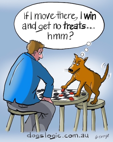 Cartoon: i win not (medium) by George tagged dogs