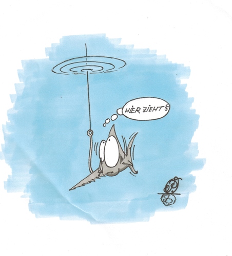 Cartoon: Hier ziehts (medium) by The Illustrator tagged handzeichnung,illustration