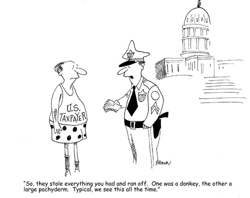 Cartoon: Taxpayer fleeced by Congress (medium) by Joebrowntoons tagged congress,politicalcartoon,editorialcartoon,politics,taxes,taxpayer,joebrown