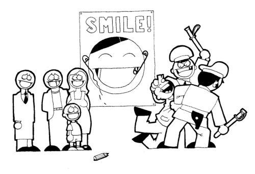 Cartoon: smile (medium) by toonman tagged smile,repression