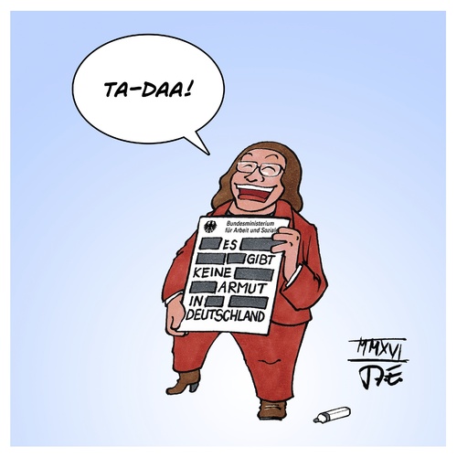 Cartoon: Armutsbericht (medium) by Timo Essner tagged andrea,nahles,bmas,armutsbericht,reichtumsbericht,einkommensschere,gehalt,lohn,hartz4,agenda2010,mindestlohn,cartoon,timo,essner,andrea,nahles,bmas,armutsbericht,reichtumsbericht,einkommensschere,gehalt,lohn,hartz4,agenda2010,mindestlohn,cartoon,timo,essner