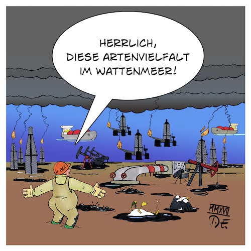 Cartoon: Artenvielfalt Wattenmeer (medium) by Timo Essner tagged watt,wattenmeer,energie,energiekonzerne,rwe,dea,bce,öl,gas,ölförderung,naturschutzgebiet,umweltschutz,küstenschutz,lebensraum,mensch,tier,umwelt,natur,tourismus,cartoon,timo,essner,watt,wattenmeer,energie,energiekonzerne,rwe,dea,bce,öl,gas,ölförderung,naturschutzgebiet,umweltschutz,küstenschutz,lebensraum,mensch,tier,umwelt,natur,tourismus,cartoon,timo,essner