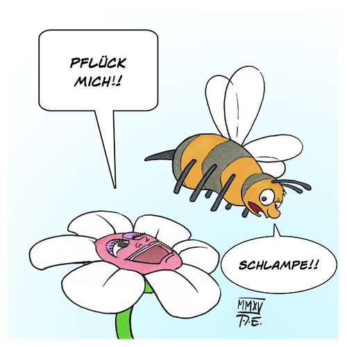 Cartoon: Blume und Biene (medium) by Timo Essner tagged blume,biene,blümchensex,blume,biene,blümchen