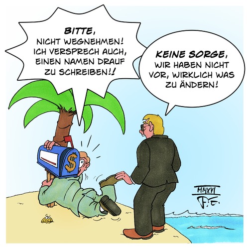 Cartoon: Briefkastenfirma (medium) by Timo Essner tagged briefkasten,briefkästen,briefkastenfirma,steuerparadies,panama,papers,leaks,offshore,politik,politiker,minister,finanzminister,steuerfahndnung,cartoon,timo,essner,briefkasten,briefkästen,briefkastenfirma,steuerparadies,panama,papers,leaks,offshore,politik,politiker,minister,finanzminister,steuerfahndnung,cartoon,timo,essner
