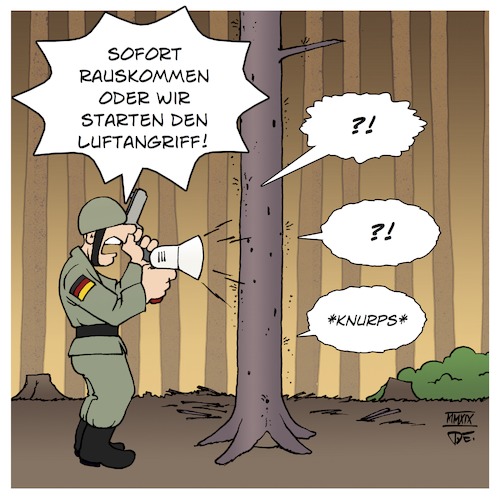 Cartoon: Bundeswehr vs. Borkenkäfer (medium) by Timo Essner tagged bundeswehr,forstwirtschaft,wald,klimawandel,trockenheit,borkenkäfer,deutschland,einsatz,im,inneren,umweltschutz,moorbrand,meppen,cartoon,timo,essner,bundeswehr,forstwirtschaft,wald,klimawandel,trockenheit,borkenkäfer,deutschland,einsatz,im,inneren,umweltschutz,moorbrand,meppen,cartoon,timo,essner