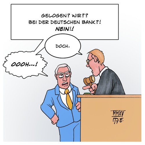 Cartoon: Deutsche Bank im Kirch-Prozess (medium) by Timo Essner tagged deutsche,bank,deutschebank,kirch,kirchmedia,kirchmediagroup,justiz,gericht,gerichtsprozess,prozess,fitschen,jürgen,jürgenfitschen,vorstand,erben,kircherben,firma,unternehmen,pleite,insolvenz,firmenpleite,gericht