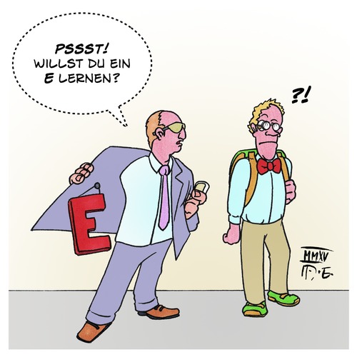 Cartoon: E Lernen (medium) by Timo Essner tagged elearning,bildung,grundschule,alphabet,alfabet,buchstabe,lernen,uni,hochschule,universität,dealer,bildungsfern,elearning,bildung,grundschule,alphabet,alfabet,buchstabe,lernen,uni,hochschule,universität,dealer,bildungsfern