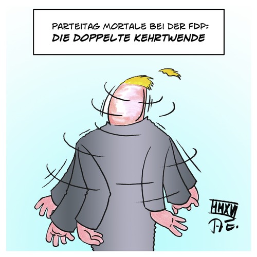 Cartoon: FDP-Parteitag (medium) by Timo Essner tagged fdp,parteitag,partei,doppelte,kehrtwende,kehrtwenden,rotierende,politiker,christian,lindner,cartoon,timo,essner,fdp,parteitag,partei,doppelte,kehrtwende,kehrtwenden,rotierende,politiker,christian,lindner,cartoon,timo,essner