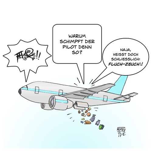 Cartoon: Fluchzeuch (medium) by Timo Essner tagged luftfahrt,flugzeug,airplane,tourismus,pauschalurlaub,reisen,luftfahrt,flugzeug,airplane,tourismus,pauschalurlaub,reisen
