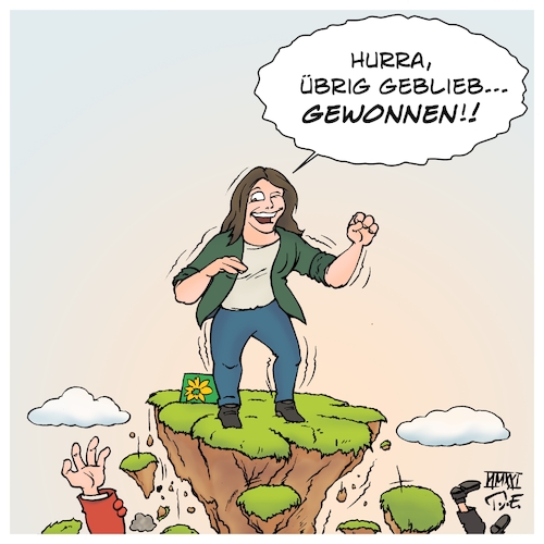 Cartoon: Grüner Abwärtsvergleich (medium) by Timo Essner tagged landtagswahl,bundestagswahl,superwahljahr,2021,deutschland,abwärtsvergleich,die,grünen,annelena,baerbock,cdu,spd,wahlergebnisse,klimawandel,klimakrise,klimapolitik,ökologie,fridays,for,future,cartoon,timo,essner,landtagswahl,bundestagswahl,superwahljahr,2021,deutschland,abwärtsvergleich,die,grünen,annelena,baerbock,cdu,spd,wahlergebnisse,klimawandel,klimakrise,klimapolitik,ökologie,fridays,for,future,cartoon,timo,essner