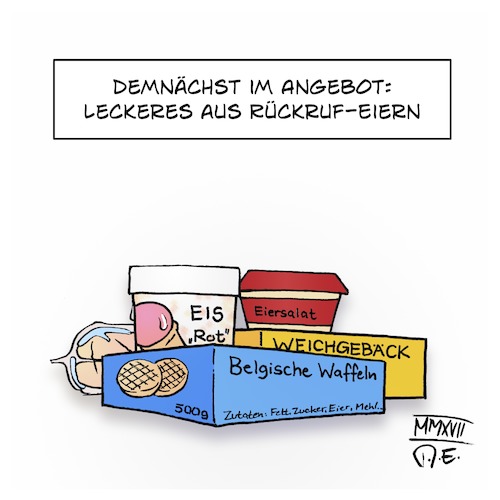 Cartoon: Leckeres aus Rückruf-Eiern (medium) by Timo Essner tagged eier,lebensmittelskandal,fipronil,nervengift,zehn,millionen,weiterverarbeitung,nahrungsmittelindustrie,cartoon,timo,essner,eier,lebensmittelskandal,fipronil,nervengift,zehn,millionen,weiterverarbeitung,nahrungsmittelindustrie,cartoon,timo,essner