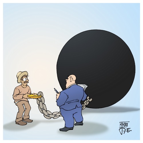 Cartoon: Microcredit (medium) by Timo Essner tagged microcredits,interest,rates,usury,usuerers,debt,credit,cartoon,timo,essner,microcredits,interest,rates,usury,usuerers,debt,credit,cartoon,timo,essner