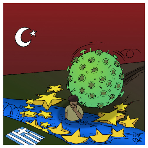 Cartoon: Moria (medium) by Timo Essner tagged moria,griechenland,greece,lesbos,lesvos,flüchtlinge,refugees,syrien,syria,krieg,war,europa,europe,eu,european,union,asyl,menschenrechte,human,rights,corona,covid19,gesundheit,health,care,medizinische,versorgung,medical,aid,flüchtlingslager,refugee,camp,konzentrationslager,concentration,camps,cartoon,timo,essner,moria,griechenland,greece,lesbos,lesvos,flüchtlinge,refugees,syrien,syria,krieg,war,europa,europe,eu,european,union,asyl,menschenrechte,human,rights,corona,covid19,gesundheit,health,care,medizinische,versorgung,medical,aid,flüchtlingslager,refugee,camp,konzentrationslager,concentration,camps,cartoon,timo,essner