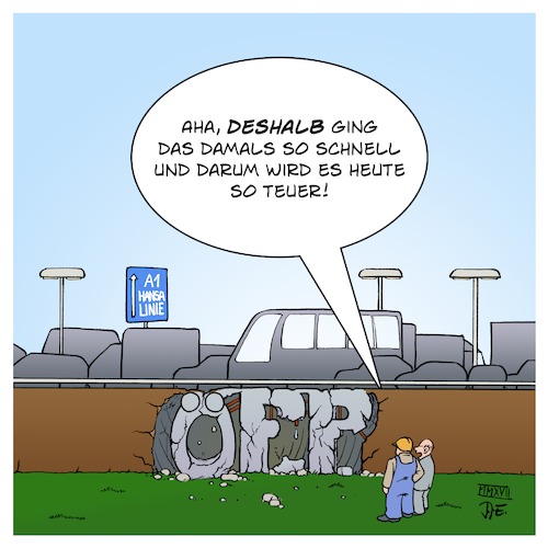 Cartoon: ÖPP PPP A1 (medium) by Timo Essner tagged öpp,öffentlich,private,partnerschaft,ppp,public,partnership,autobahn,a1,hansalinie,straßenbau,privatisierung,maut,autobahnmaut,cartoon,timo,essner,öpp,öffentlich,private,partnerschaft,ppp,public,partnership,autobahn,a1,hansalinie,straßenbau,privatisierung,maut,autobahnmaut,cartoon,timo,essner