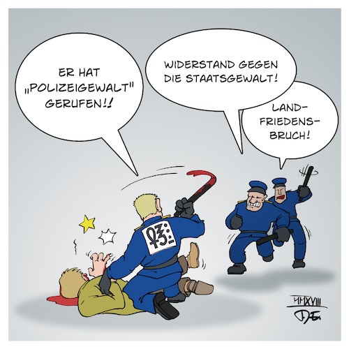 Cartoon: Polizeigewalt (medium) by Timo Essner tagged polizei,polizeigewalt,polizeieinsätze,rechtsstaat,strafrecht,gericht,staatsanwaltschaft,gefährliche,körperverletzung,gewaltmonopol,kennzeichnungspflicht,cartoon,timo,essner,polizei,polizeigewalt,polizeieinsätze,rechtsstaat,strafrecht,gericht,staatsanwaltschaft,gefährliche,körperverletzung,gewaltmonopol,kennzeichnungspflicht,cartoon,timo,essner