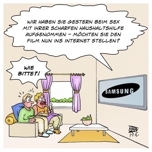 Cartoon: Samsung hört mit (medium) by Timo Essner tagged samsung,ehebruch,datenschutz,privatsphäre,intimsphäre,spionage,technik,smart,technology,samsung,sex,ehebruch,datenschutz,privatsphäre,intimsphäre,spionage,technik,smart,technology