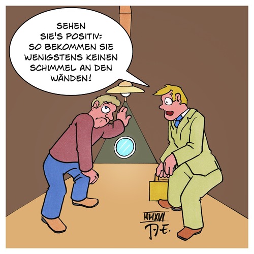 Cartoon: Schimmel an der Wand (medium) by Timo Essner tagged miete,wohnung,immobilien,vermieter,dachgeschoss,dachschrägen,dachwohnung,dachgeschosswohnung,mietpreis,wohnungsfläche,cartoon,timo,essner,miete,wohnung,immobilien,vermieter,dachgeschoss,dachschrägen,dachwohnung,dachgeschosswohnung,mietpreis,wohnungsfläche,cartoon,timo,essner