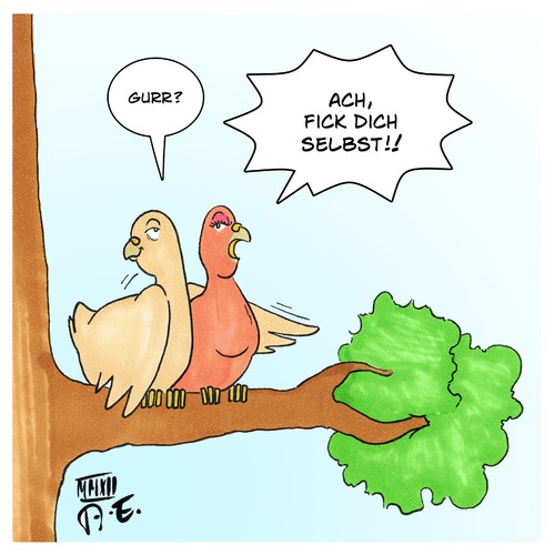 Cartoon: Tauben (medium) by Timo Essner tagged tauben,partnerschaft,dating,frühling,abweisung,eheprobleme,tauben,partnerschaft,dating,frühling,abweisung,eheprobleme