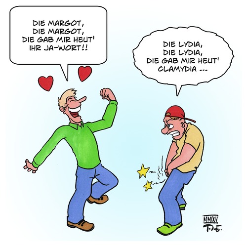 Cartoon: Verliebt - verloren (medium) by Timo Essner tagged clamydia,geschlechtskrankheiten,std